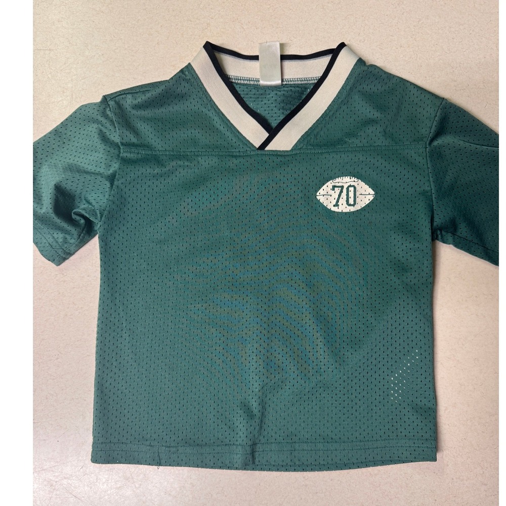 Carters Kids Green Mesh Football Jersey Shirt Size 4 4A Short Sleeve Graphic Tee